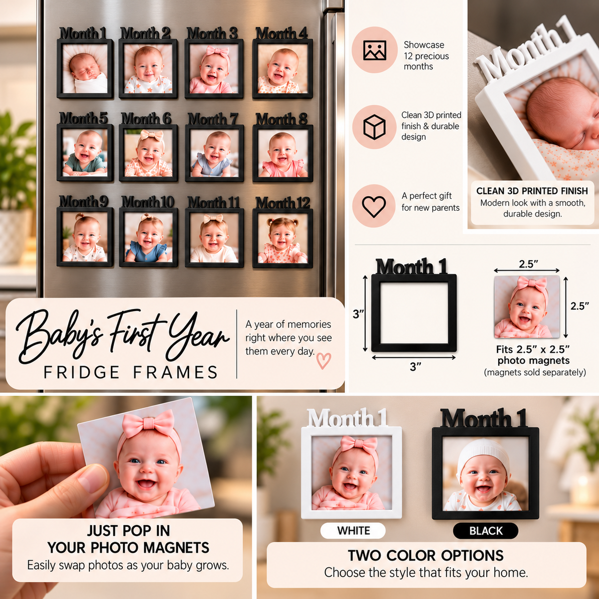 Baby’s First Year Fridge Frames
